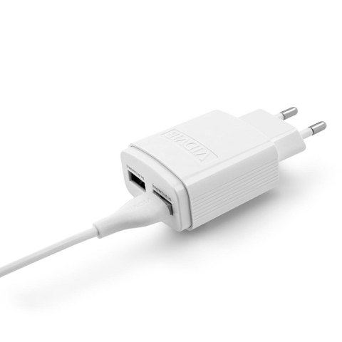 Ładowarka sieciowa VIDVIE PLE245 2xUSB + kabel Iphone 2.4A biały