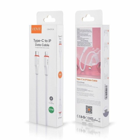Kabel VIDVIE CB4031 Type C/iPhone 30W, 1m biały