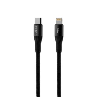 Kabel VIDVIE CB4038 Type C/iPhone 30W, 2m czarny