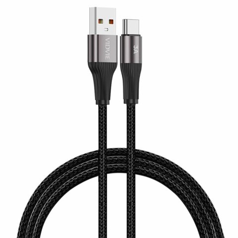 Kabel VIDVIE CB4038 USB/Type C 3A, 3m czarny