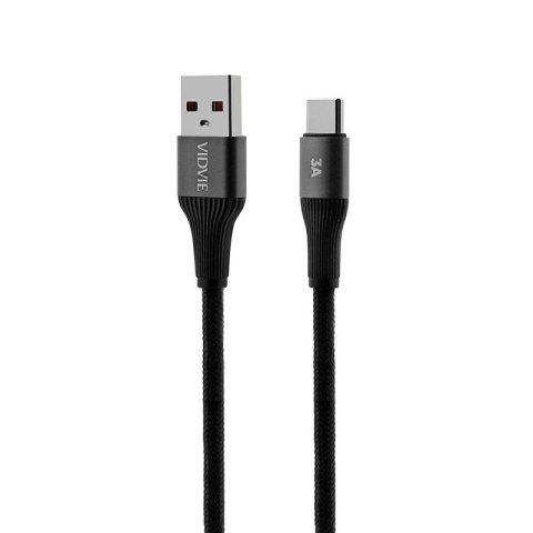 Kabel VIDVIE CB4038 USB/Type C 3A, 3m czarny