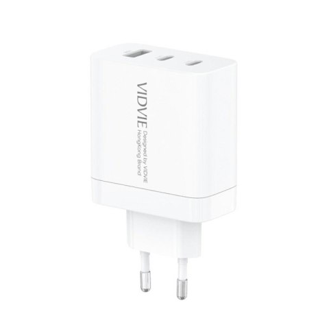 Ładowarka sieciowa VIDVIE PLE262 1xUSB + 2xType C + kabel Type C/iPhone 3A 65W GaN biały