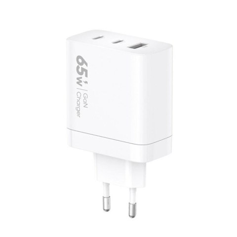 Ładowarka sieciowa VIDVIE PLE262 1xUSB + 2xType C + kabel Type C/iPhone 3A 65W GaN biały