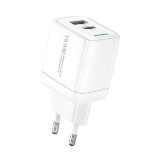 Ładowarka sieciowa VIDVIE PLE267 1xUSB + 1xType C 3A PD 20W biały