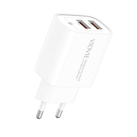 Ładowarka sieciowa VIDVIE PLE272 2xUSB 2.4A biały