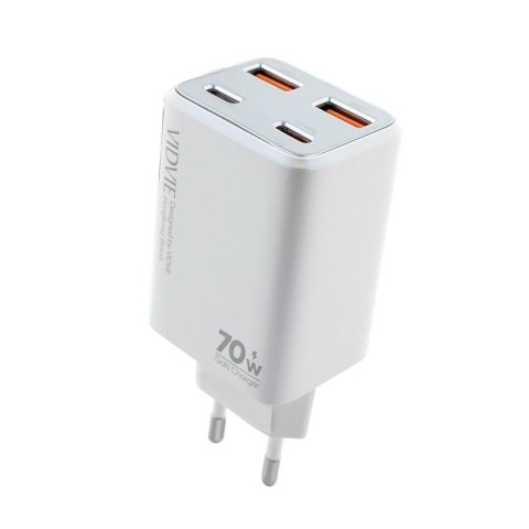 Ładowarka sieciowa VIDVIE PLE222 2xUSB + 2xType C 70W GaN biały
