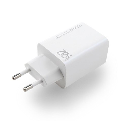 Ładowarka sieciowa VIDVIE PLE222 2xUSB + 2xType C 70W GaN biały