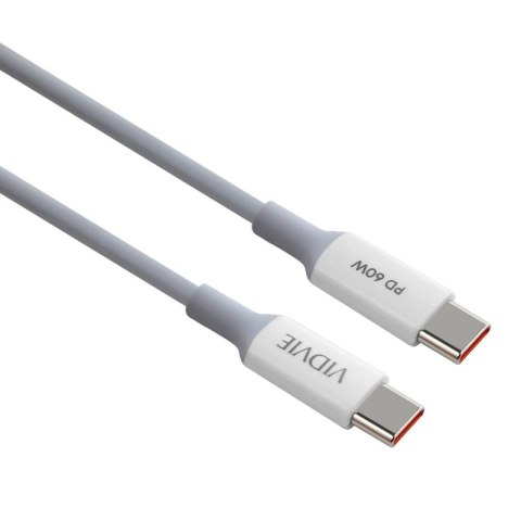 Kabel VIDVIE CB4049 Type C/Type C 60W, 1m biały