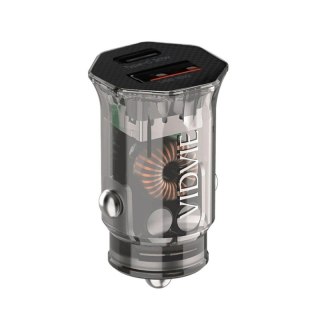Ładowarka samochodowa VIDVIE CC549 1xUSB + 1xType C 30W czarny