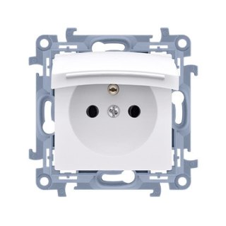 KONTAKT SIMON 10 MODUŁ BIAŁY GNIAZDO 1X Z/U Z KLAPKĄ IP44 ZACISKI ŚRUBOWE 16A 250V