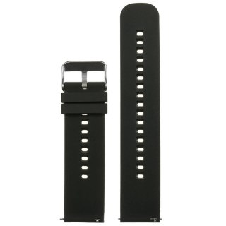 Pasek gumowy do zegarka U27 - czarny/srebrny - 22mm