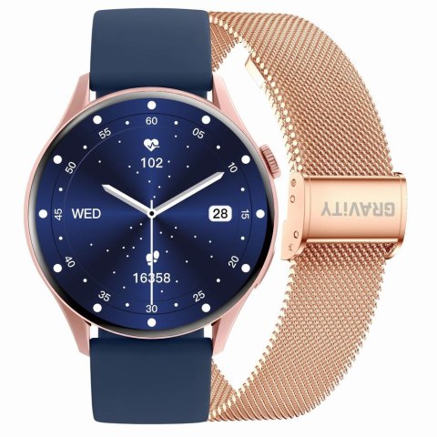 SMARTWATCH DAMSKI GRAVITY GT11-6 - AMOLED, DODATKOWY PASEK (sg044f)