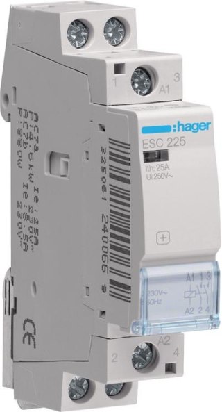 Stycznik 230VAC 2NO 25A AC-7a/b ESC2 Hager ESC225