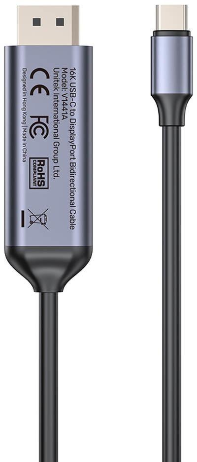 Kabel Dwukierunkowy Unitek USB-C - DisplayPort 16K 80Gbps HDR 1,8 m