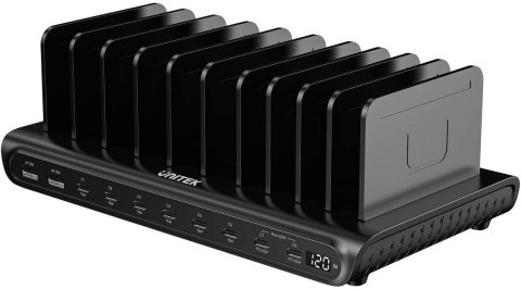 Unitek 10-portowa stacja ładowania 2 x USB-A 15W, 8 x USB-C PD 65W, 120W