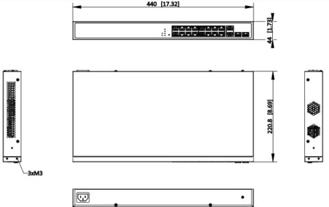 Switch Hikvision DS-3E1520HP-SI-16P2T2F