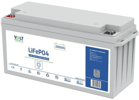 AKUMULATOR VOLT POLSKA LITOWO-ŻELAZOWO-FOSFORANOWY LiFePO4 12,8V 200Ah 200A