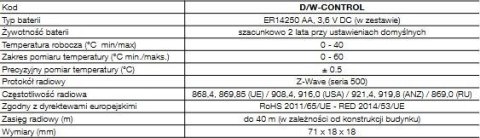 Czujnik otwarcia drzwi i okien biały NICE FGDW-002-1 EU Door/Window-control