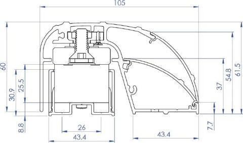 Elektromagnetyczny profil drzwiowy 400mm 300kg monitorowany CDVI P300EVO