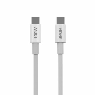 Kabel VIDVIE CB4013 Type C/Type C PD 100W 1m biały