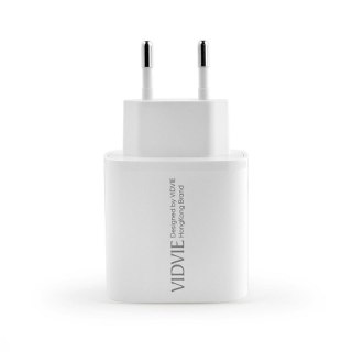 Ładowarka sieciowa VIDVIE PLE261 2xType-C + kabel Type-C/Type-C 3A 45W GaN biały