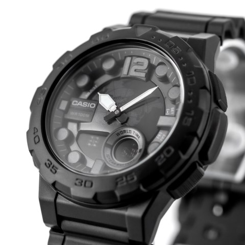 ZEGAREK MĘSKI CASIO AEQ-100W-1BV (zd070b) - WORLD TIME + BOX