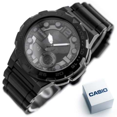 ZEGAREK MĘSKI CASIO AEQ-100W-1BV (zd070b) - WORLD TIME + BOX