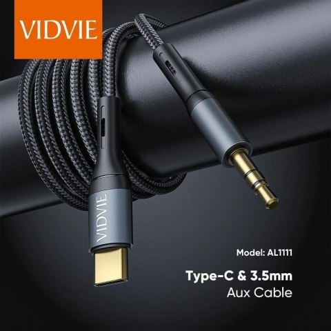 Kabel VIDVIE AL1111 Jack 3.5mm/Type C 1.8m czarny