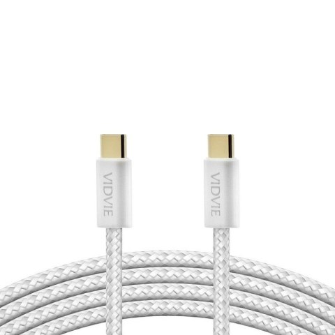 Kabel VIDVIE CB4011 Type C/Type C 5A 100W, 1.2 m biały