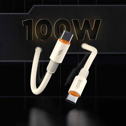 Kabel VIDVIE CB408 Type C/Type C 100W, 1.2m beżowy