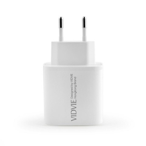 Ładowarka sieciowa VIDVIE PLE261 2xType-C + kabel Type-C/iPhone 3A 45W GaN biały