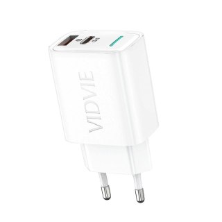 Ładowarka sieciowa VIDVIE PLE269 1xUSB + 1xType C 3A PD 30W biały