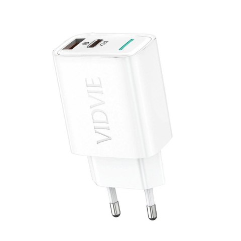 Ładowarka sieciowa VIDVIE PLE269 1xUSB + 1xType C 3A PD 30W biały
