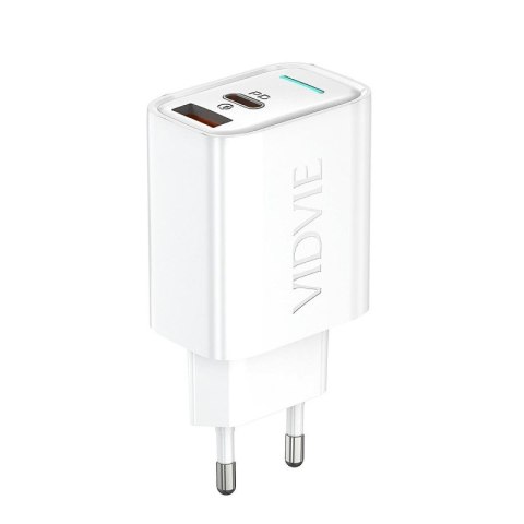 Ładowarka sieciowa VIDVIE PLE269 1xUSB + 1xType C 3A PD 30W biały
