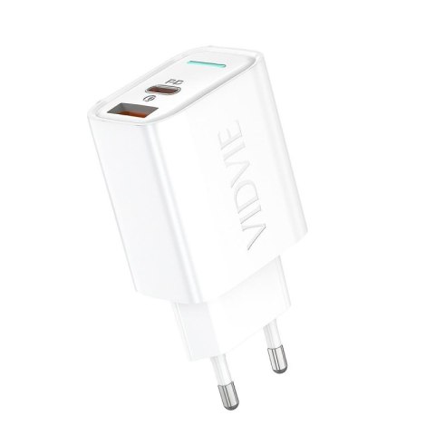 Ładowarka sieciowa VIDVIE PLE269 1xUSB + 1xType C 3A PD 30W biały