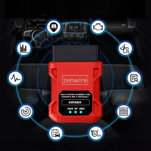 Interfejs Tester Skaner Diagnostyczny OBD2 ELM327 VDiagX V016 Zenwire