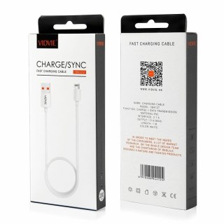 Kabel VIDVIE CB412-2 USB/iPhone 2.1A, 2m biały