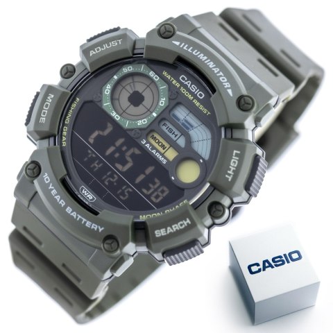 ZEGAREK MĘSKI CASIO Digital Moonphase WS-1500H-3B + BOX