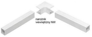Osprzęt do listew elektroinstalacyjnych, narożnik wewnętrzny BIAŁY NW 90x60 (1szt.)
