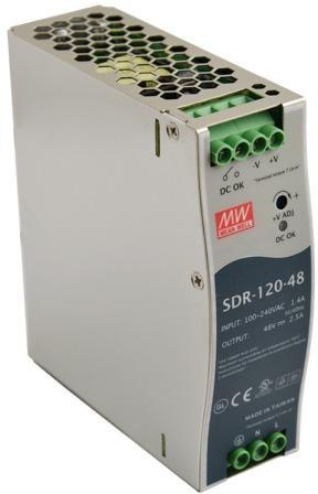 ZASILACZ IMPULSOWY NA SZYNĘ DIN MEAN WELL SDR-120-48