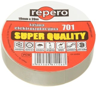 TAŚMA IZOLACYJNA REPERO 701 BIAŁA 19MMX20M