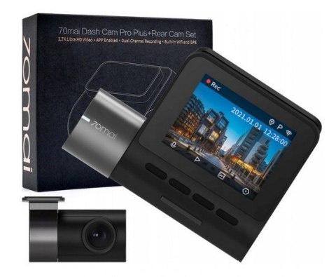 Wideorejestrator 70mai Smart Dash Cam Pro Plus A500S 2.7K/WiFi/GPS + kamera tylna RC06