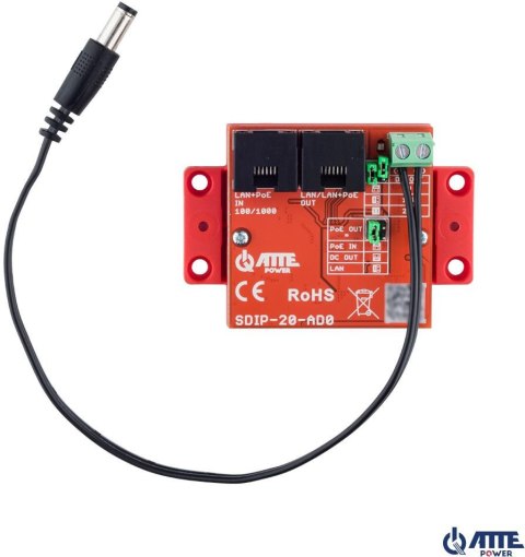Adapter PoE obniżający napięcie ATTE SDIP-20-AD0