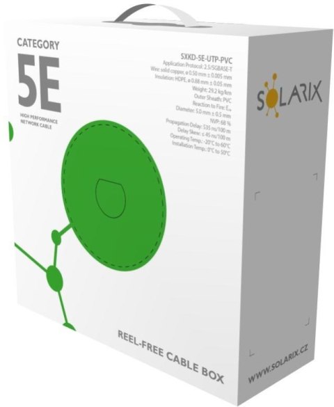 KABEL SKRĘTKA SOLARIX CAT.5E U/UTP PVC karton 305m
