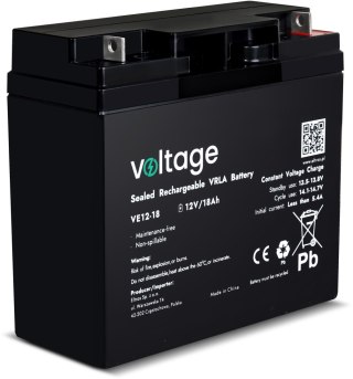Akumulator AGM Voltage 12V 18Ah VE12-18 (Żywotność 6-9 lat)