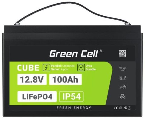 AKUMULATOR LITOWO-ŻELAZOWO-FOSFORANOWY LiFePO4 Green Cell Cube 12.8V 100Ah LFPGC12V100AH