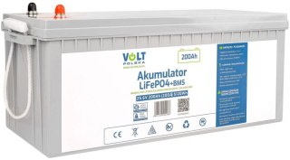 AKUMULATOR VOLT POLSKA LITOWO-ŻELAZOWO-FOSFORANOWY LiFePO4 25,6V 200Ah 200A + BMS