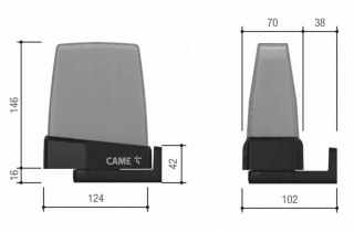 Lampa ostrzegawcza CAME KRX1FXSY 24/230V żółta (806LA-0030)