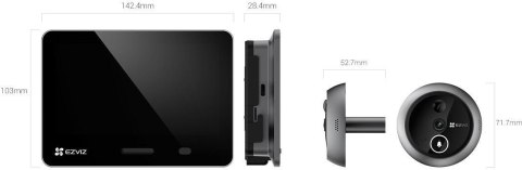 Wizjer do drzwi Ezviz EP4 8MP Wi-Fi srebrny