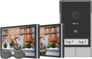 Zestaw wideodomofonowy dwurodzinny EZVIZ HP7 z dwoma monitorami
